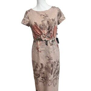 ADRIANNA PAPELL FLORAL  GOWN  BLUSH MULTI, SIZE 6